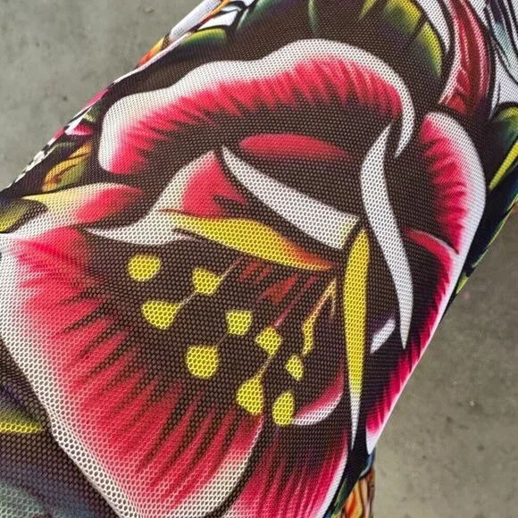 MESH Tattoo Pants Conceptual Subculture One Size fits Small Medium Beach Cover - Picture 6 of 8